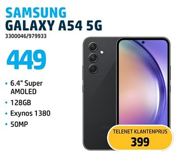 Promoties Samsung galaxy a54 5g - Samsung - Geldig van 09/10/2023 tot 31/10/2023 bij Auva