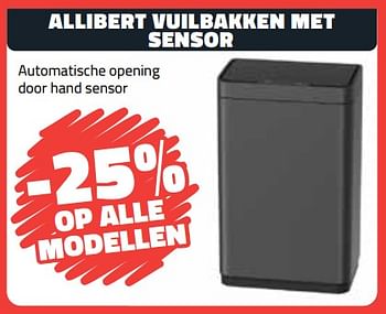 Promoties Allibert vuilbakken met sensor -25% op alle modellen - Allibert - Geldig van 03/10/2023 tot 31/10/2023 bij Bouwcenter Frans Vlaeminck