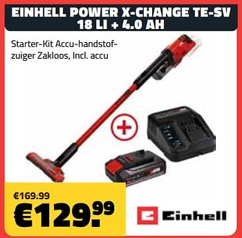 Promoties Einhell power x-change te-sv 18 li + 4.0 ah - Einhell - Geldig van 03/10/2023 tot 31/10/2023 bij Bouwcenter Frans Vlaeminck