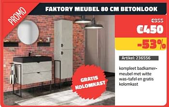 Promoties Faktory meubel betonlook - Allibert - Geldig van 03/10/2023 tot 31/10/2023 bij Bouwcenter Frans Vlaeminck