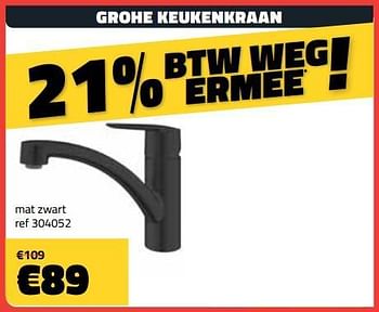Promoties Grohe keukenkraan mat zwart - Grohe - Geldig van 03/10/2023 tot 31/10/2023 bij Bouwcenter Frans Vlaeminck