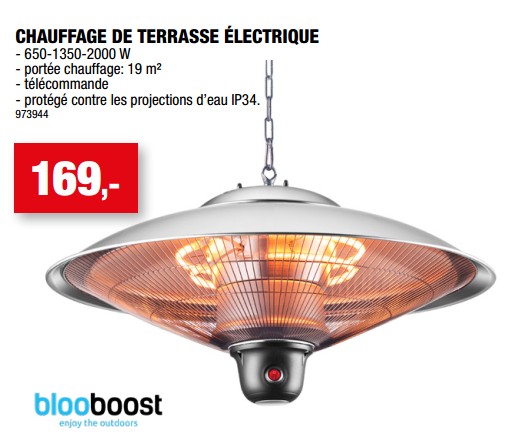 Promotions Blooboost chauffage de terrasse électrique - BlooBoost - Valide de 27/09/2023 à 31/12/2023 chez Hubo