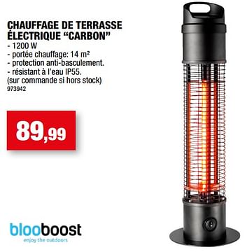 Promotions Blooboost chauffage de terrasse électrique carbon - BlooBoost - Valide de 27/09/2023 à 31/12/2023 chez Hubo