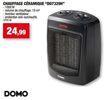 Promotions Domo elektro chauffage céramique do7329h - Domo elektro - Valide de 27/09/2023 à 31/12/2023 chez Hubo