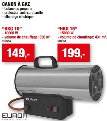 Promotions Eurom canon à gaz hkg 10 - Eurom - Valide de 27/09/2023 à 31/12/2023 chez Hubo