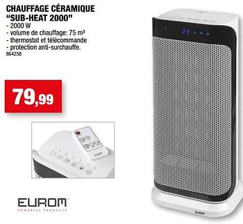 Promotions Eurom chauffage céramique sub-heat 2000 - Eurom - Valide de 27/09/2023 à 31/12/2023 chez Hubo