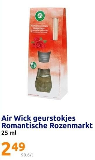 Promoties Air wick geurstokjes romantische rozenmarkt - Airwick - Geldig van 18/10/2023 tot 24/10/2023 bij Action