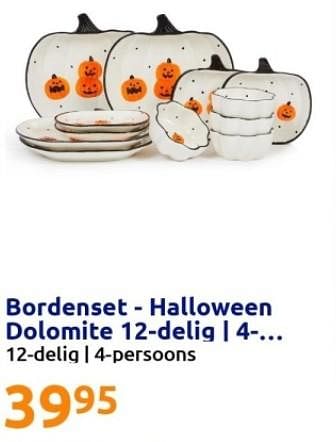 Promoties Bordenset - halloween dolomite 12-delig - Huismerk - Action - Geldig van 18/10/2023 tot 24/10/2023 bij Action