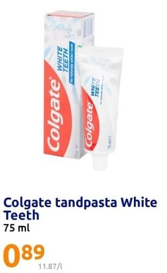 Promoties Colgate tandpasta white teeth - Colgate - Geldig van 18/10/2023 tot 24/10/2023 bij Action