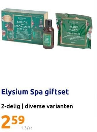 Promoties Elysium spa giftset - Elysium - Geldig van 18/10/2023 tot 24/10/2023 bij Action
