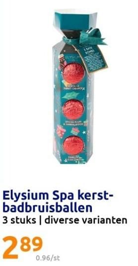 Promoties Elysium spa kerstbadbruisballen - Elysium - Geldig van 18/10/2023 tot 24/10/2023 bij Action