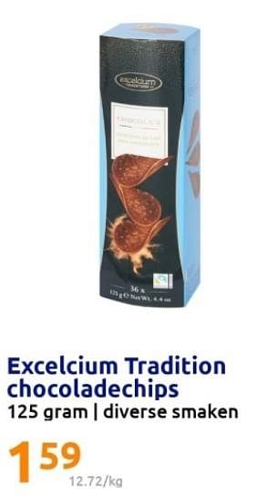 Promoties Excelcium tradition chocoladechips - Excelcium - Geldig van 18/10/2023 tot 24/10/2023 bij Action
