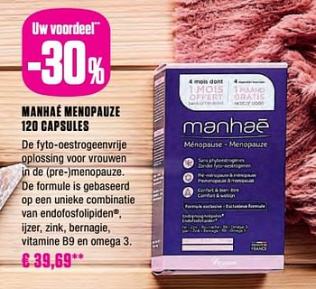 Promoties Manhaé menopauze - Manhae - Geldig van 17/10/2023 tot 31/10/2023 bij Medi-Market