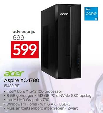 Promoties Acer aspire xc-1780 i5422 be - Acer - Geldig van 24/09/2023 tot 31/10/2023 bij Selexion