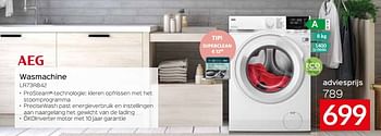 Promoties Aeg wasmachine lr73r842 - AEG - Geldig van 24/09/2023 tot 31/10/2023 bij Selexion