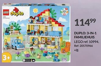 Promoties Duplo: 3-in-1 familiehuis lego 10994 - Lego - Geldig van 11/10/2023 tot 28/10/2023 bij Fun