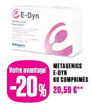 Promotions Metagenics e-dyn - Metagenics - Valide de 17/10/2023 à 31/10/2023 chez Medi-Market