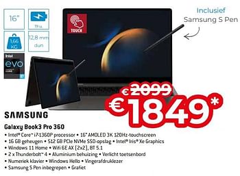 Promoties Samsung galaxy book3 pro 360 - Samsung - Geldig van 15/09/2023 tot 31/10/2023 bij Exellent