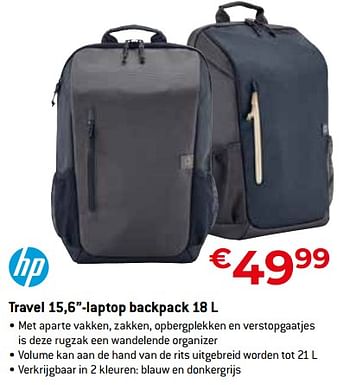 Promoties Travel 15,6``-laptop backpack - HP - Geldig van 15/09/2023 tot 31/10/2023 bij Exellent