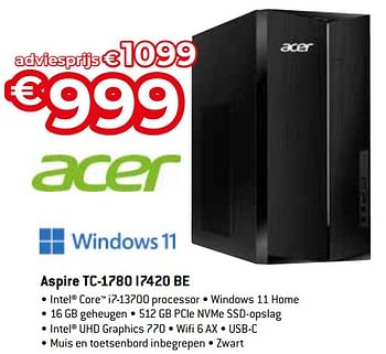 Promoties Acer aspire tc-1780 i7420 be - Acer - Geldig van 15/09/2023 tot 31/10/2023 bij Exellent