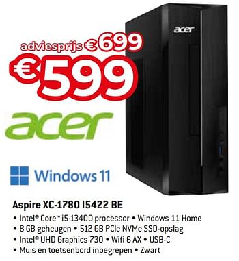 Promoties Acer aspire xc-1780 i5422 be - Acer - Geldig van 15/09/2023 tot 31/10/2023 bij Exellent