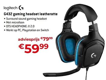 Promoties Logitech g432 gaming headset leatheratte - Logitech - Geldig van 15/09/2023 tot 31/10/2023 bij Exellent