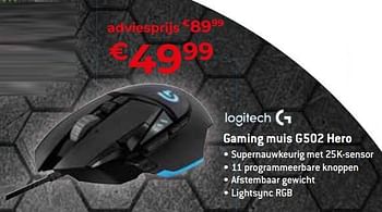 Promoties Logitech gaming muis g502 hero - Logitech - Geldig van 15/09/2023 tot 31/10/2023 bij Exellent