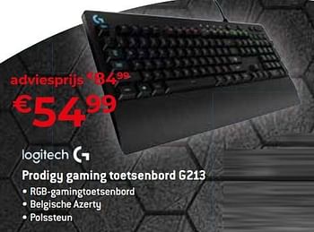 Promoties Logitech prodigy gaming toetsenbord g213 - Logitech - Geldig van 15/09/2023 tot 31/10/2023 bij Exellent