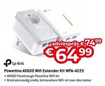Promoties Tp-link powerline av600 wifi extender kit wpa-4225 - TP-LINK - Geldig van 15/09/2023 tot 31/10/2023 bij Exellent