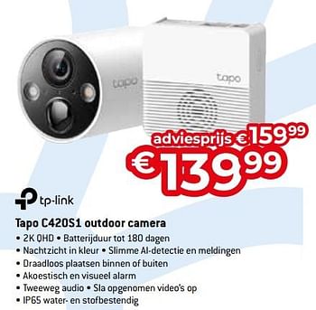 Promoties Tp-link tapo c420s1 outdoor camera - TP-LINK - Geldig van 15/09/2023 tot 31/10/2023 bij Exellent