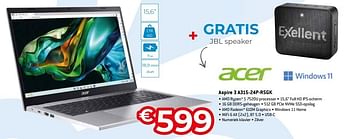 Promoties Acer aspire 3 a315-24p-r5gk - Acer - Geldig van 15/09/2023 tot 31/10/2023 bij Exellent