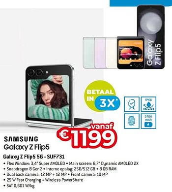 Promoties Samsung galaxy z flip5 5g - suf731 - Samsung - Geldig van 15/09/2023 tot 31/10/2023 bij Exellent