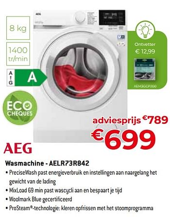 Promotions Aeg wasmachine - aelr73r842 - AEG - Valide de 24/09/2023 à 31/10/2023 chez Exellent