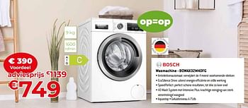 Promotions Bosch wasmachine - bowax32m40fg - Bosch - Valide de 24/09/2023 à 31/10/2023 chez Exellent