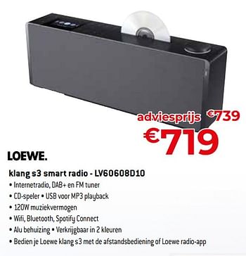 Promoties Loewe klang s3 smart radio - lv60608d10 - Loewe - Geldig van 24/09/2023 tot 31/10/2023 bij Exellent