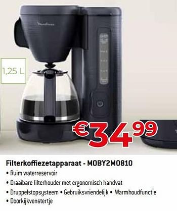 Promoties Moulinex filterkoffiezetapparaat - moby2m0810 - Moulinex - Geldig van 24/09/2023 tot 31/10/2023 bij Exellent