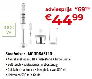 Promoties Moulinex staafmixer - modd6a5110 - Moulinex - Geldig van 24/09/2023 tot 31/10/2023 bij Exellent