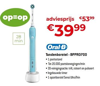 Promoties Oral-b tandenborstel - bppro700 - Oral-B - Geldig van 24/09/2023 tot 31/10/2023 bij Exellent