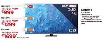 Promoties Samsung qled tv sgqe55q77c - Samsung - Geldig van 24/09/2023 tot 31/10/2023 bij Exellent