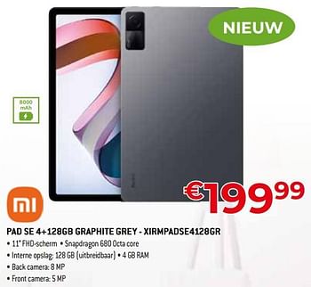 Promoties Xiaomi pad se 4+128gb graphite grey - xirmpadse4128gr - Xiaomi - Geldig van 24/09/2023 tot 31/10/2023 bij Exellent