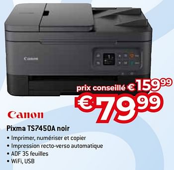Promotions Canon pixma ts7450a noir - Canon - Valide de 15/09/2023 à 31/10/2023 chez Exellent