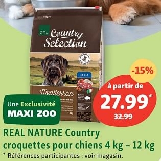 Promotions Real nature country coquettes pour chiens - Real Nature - Valide de 23/10/2023 à 28/10/2023 chez Maxi Zoo
