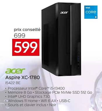 Promotions Acer aspire xc-1780 i5422 be - Acer - Valide de 24/09/2023 à 31/10/2023 chez Selexion