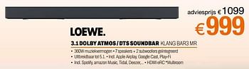Promoties Loewe 3.1 dolby atmos - dts soundbar klang bar3 mr - Atmos - Geldig van 24/09/2023 tot 31/10/2023 bij Expert