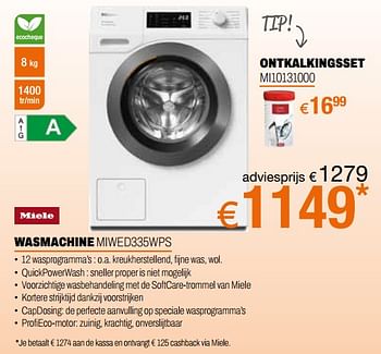 Promoties Miele wasmachine miwed335wps - Miele - Geldig van 24/09/2023 tot 31/10/2023 bij Expert