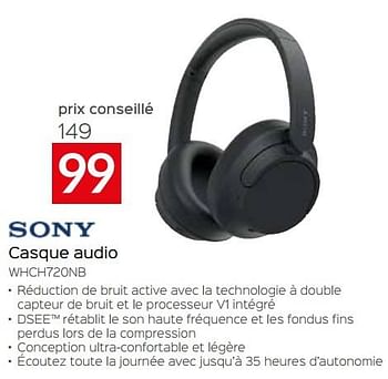 Promotions Sony casque audio whch720nb - Sony - Valide de 24/09/2023 à 31/10/2023 chez Selexion