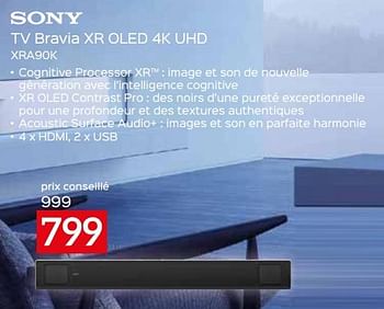 Promotions Sony tv bravia xr oled 4k uhd xra90k - Sony - Valide de 24/09/2023 à 31/10/2023 chez Selexion