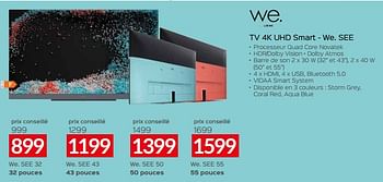 Promotions We by loewe tv 4k uhd smart - we. see 32 - Loewe - Valide de 24/09/2023 à 31/10/2023 chez Selexion