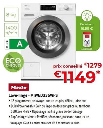 Promotions Miele lave-linge - miwed335wps - Miele - Valide de 24/09/2023 à 31/10/2023 chez Exellent