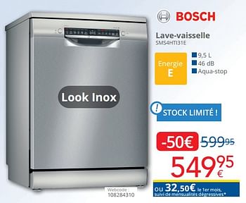 Promotions Bosch lave-vaisselle sms4hti31e - Bosch - Valide de 01/10/2023 à 31/10/2023 chez Eldi
